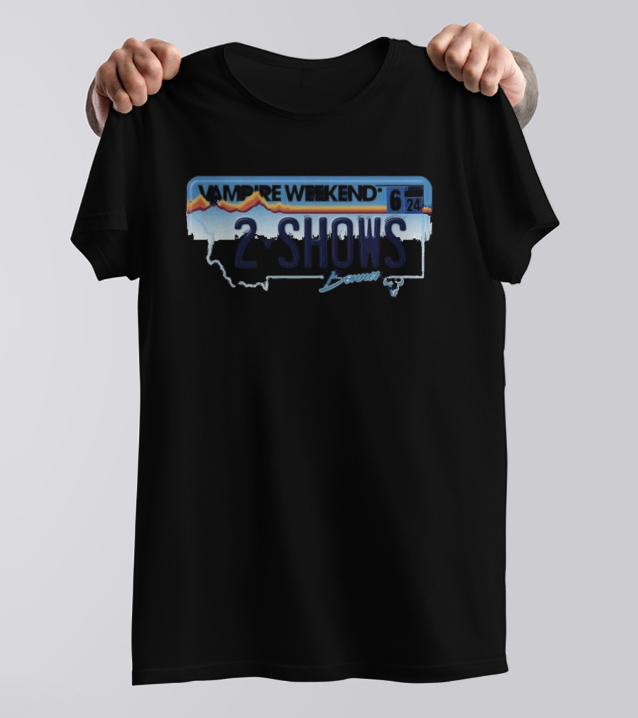 Vampire Weekend 2 Shows Bonner Montana 6-24 T-Shirt