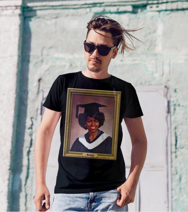 Awake New York Michelle Obama Graduation Portrait T-Shirt