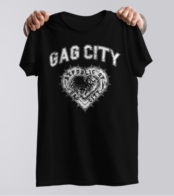 GAG CITY REPUBLIC OF GAG CITY HEART EMBLEM T-Shirt