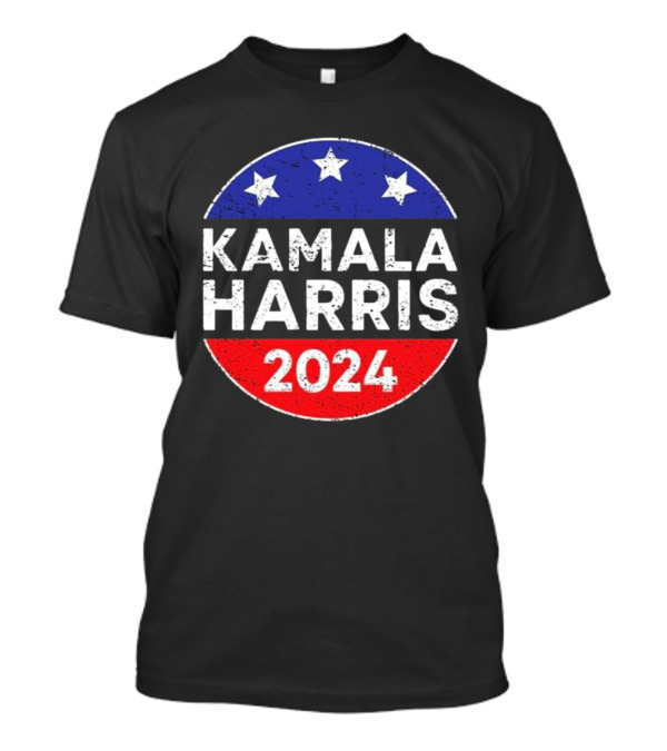 Kamala Harris 2024 Stars And Stripes Campaign Button T-Shirt