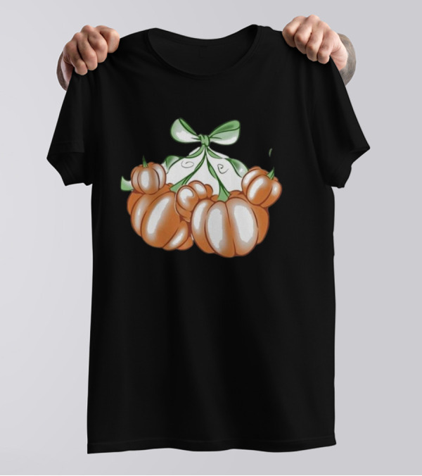 Ropedropthreads Pumpkin Bow Cluster T-Shirt