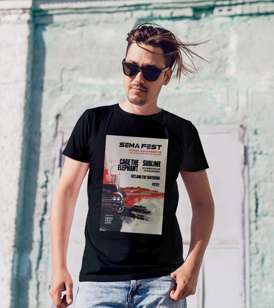 SEMA Fest 2024 Las Vegas Convention Center Cage The Elephant Sublime Fitz And The Tantrums Petey T-Shirt