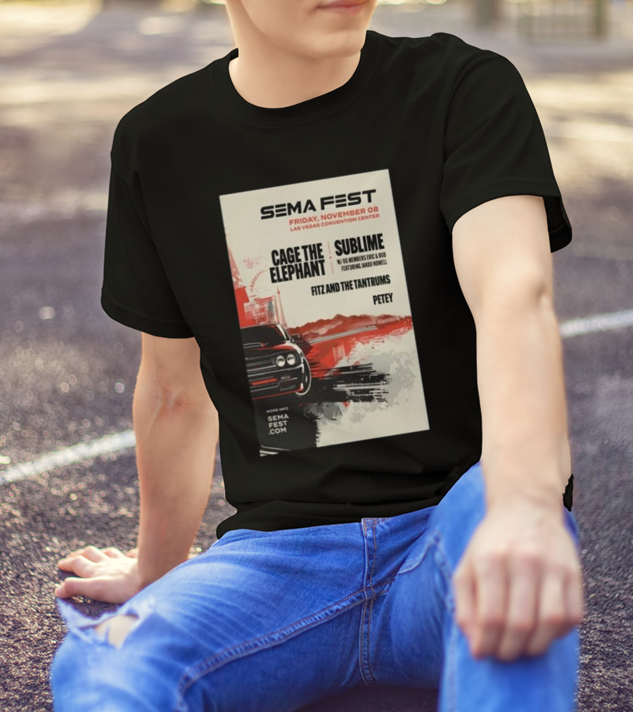 SEMA Fest 2024 Las Vegas Convention Center Cage The Elephant Sublime Fitz And The Tantrums Petey T-Shirt