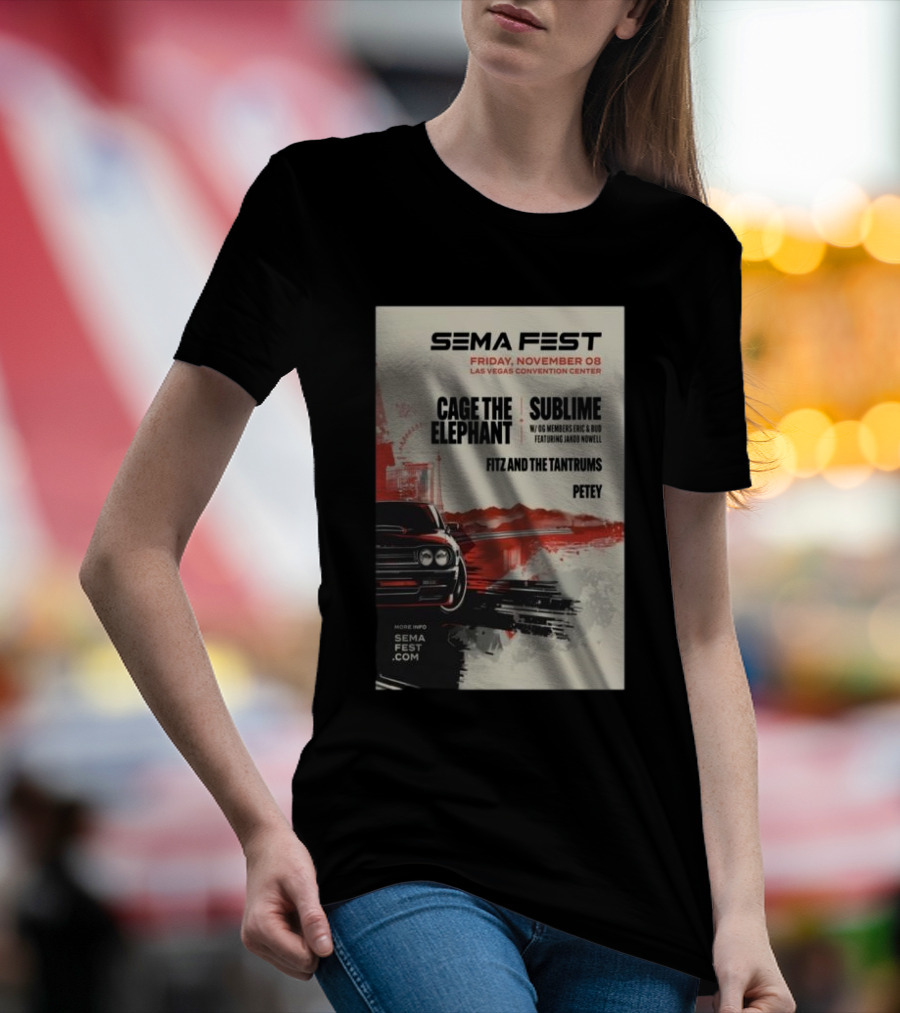 SEMA Fest 2024 Las Vegas Convention Center Cage The Elephant Sublime Fitz And The Tantrums Petey T-Shirt