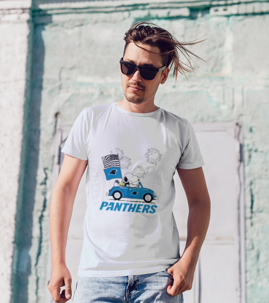 Snoopy Woodstock Carolina Panthers 4th Of July T-Shirt