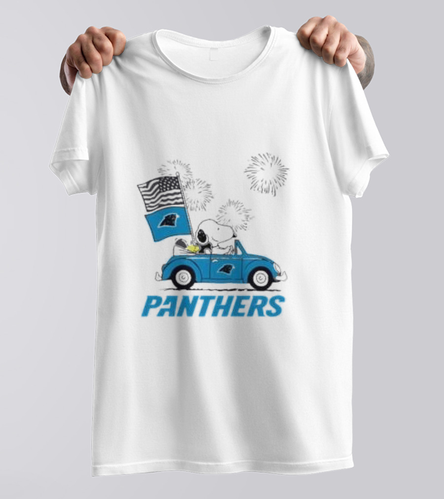 Snoopy Woodstock Carolina Panthers 4th Of July T-Shirt