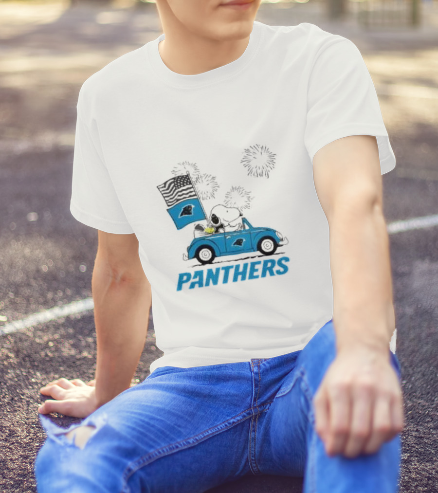 Snoopy Woodstock Carolina Panthers 4th Of July T-Shirt