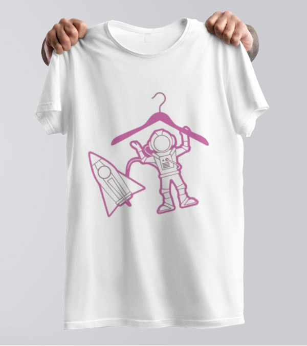Space Avenue Astronaut Status Spacesuit Hanger Rocket T-Shirt
