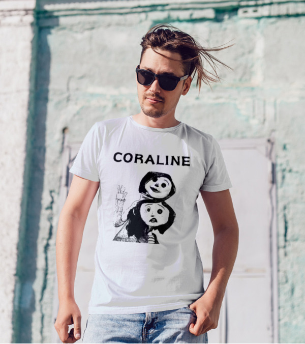 Coraline Movie Character Duo Fan Merchandise T-Shirt