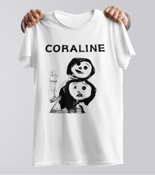Coraline Movie Character Duo Fan Merchandise T-Shirt