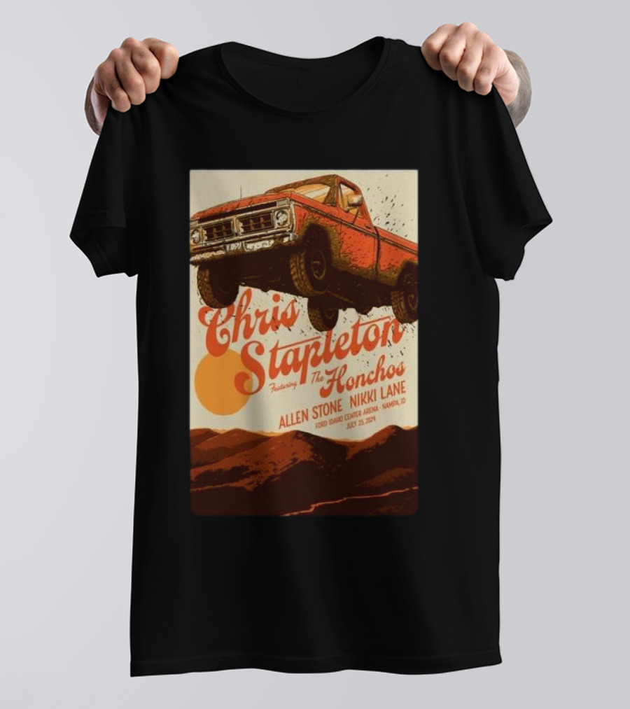 Chris Stapleton Featuring The Honchos Allen Stone Nikki Lane July 25 2024 Ford Idaho Center Nampa Red Truck T-Shirt
