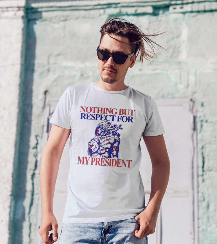 Hoshipieces Nothing But Respect For My President Blue And Red Stylized T-Shirt