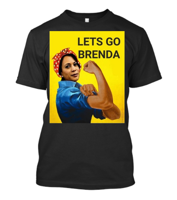 LETS GO BRENDA Referring To Harris Iconic Image Yellow Background T-Shirt