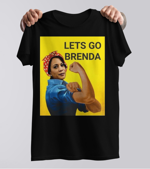 LETS GO BRENDA Referring To Harris Iconic Image Yellow Background T-Shirt