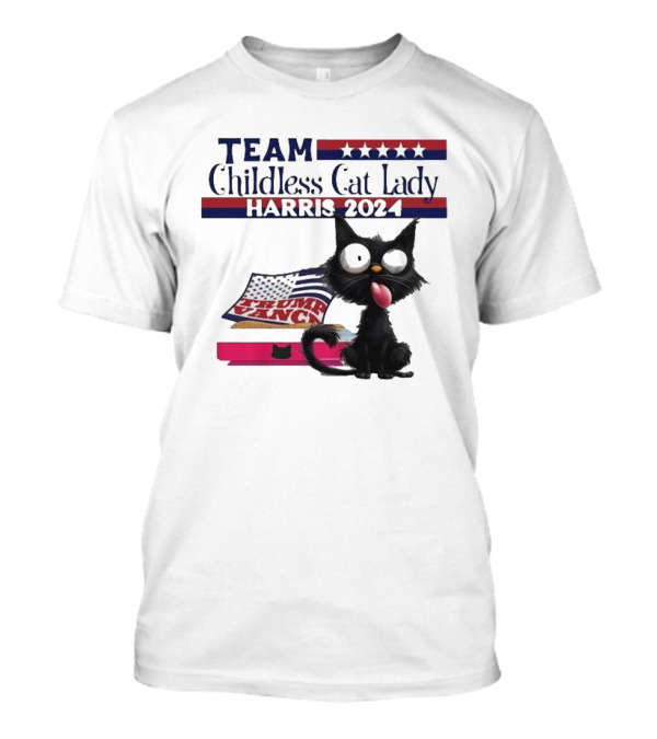 Team Childless Cat Lady Harris Trump T-Shirt