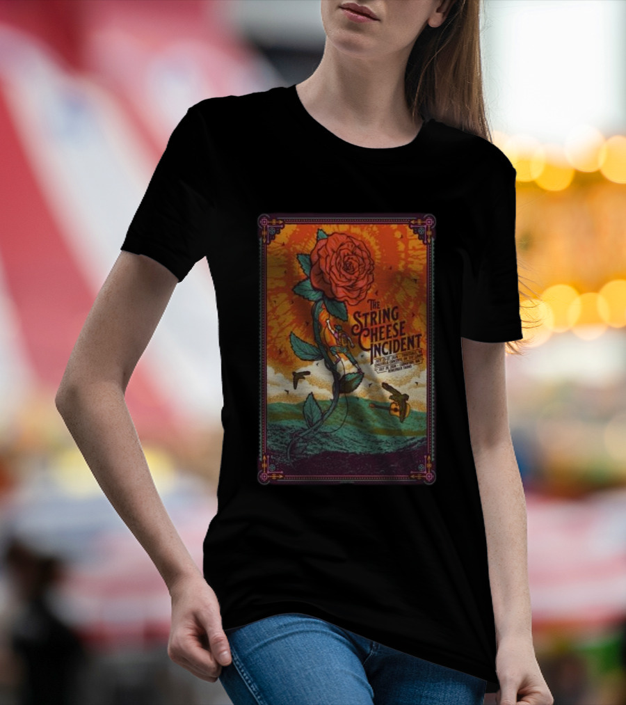 The String Cheese Incident July 25th-27th 2024 Troutdale Oregon Rose And Musical T-Shirt