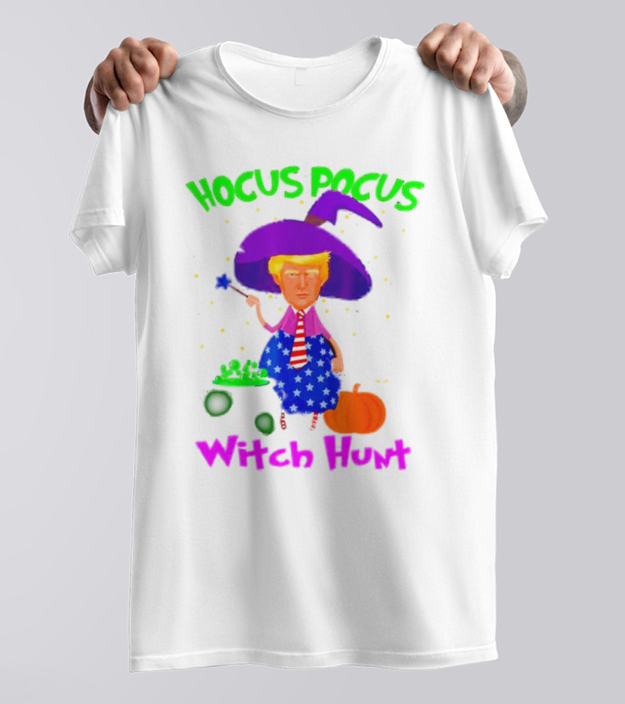 Hocus Pocus Witch Hunt President Trump Halloween Trick Treat T-Shirt