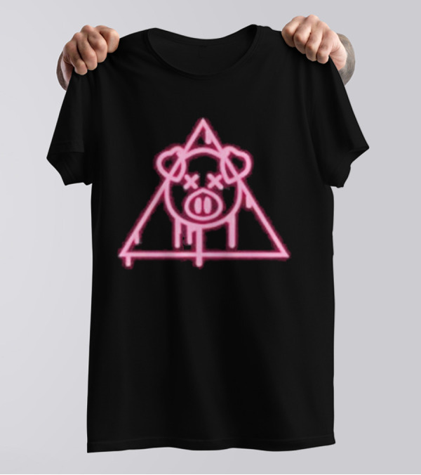 Shane Dawson Merch Neon Spray Paint Pig Triangle T-Shirt