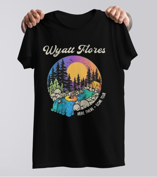 Wyatt Flores Here There Gone Tour Surfing Skeleton Camping Scene T-Shirt