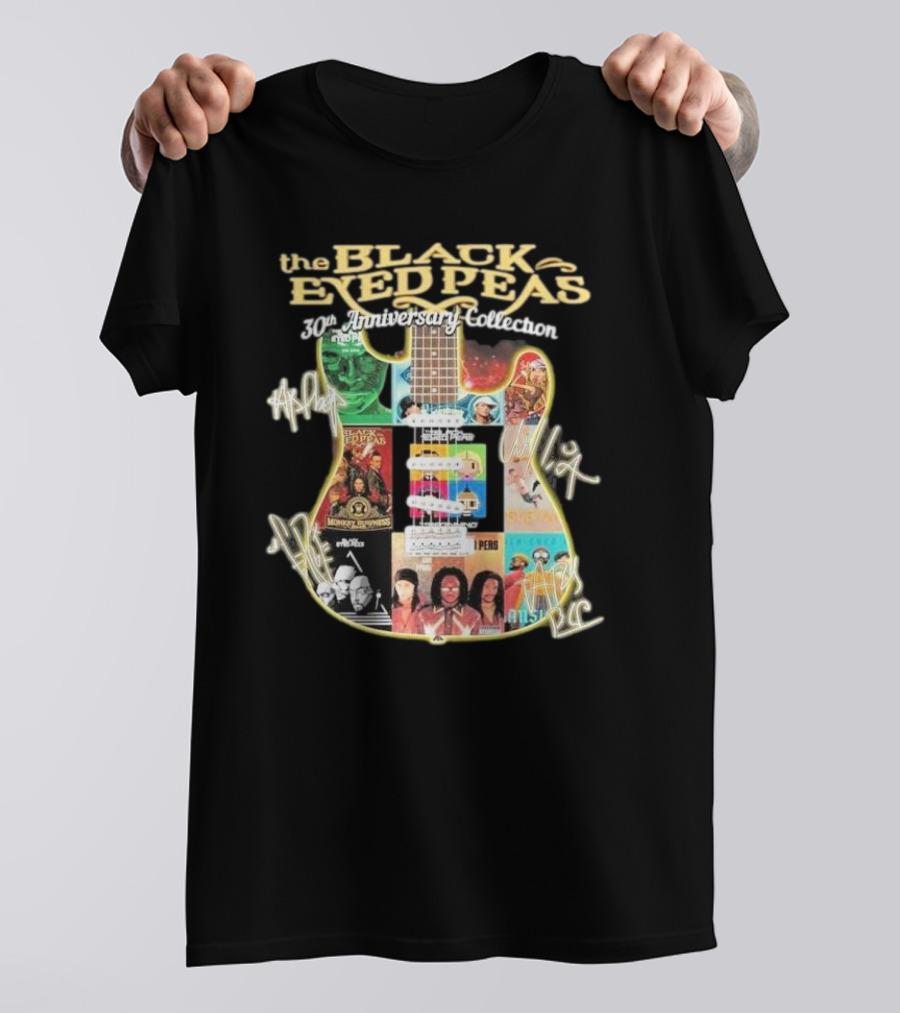 The Black Eyed Peas 30th Anniversary Collection Guitar Album Signatures T-Shirt