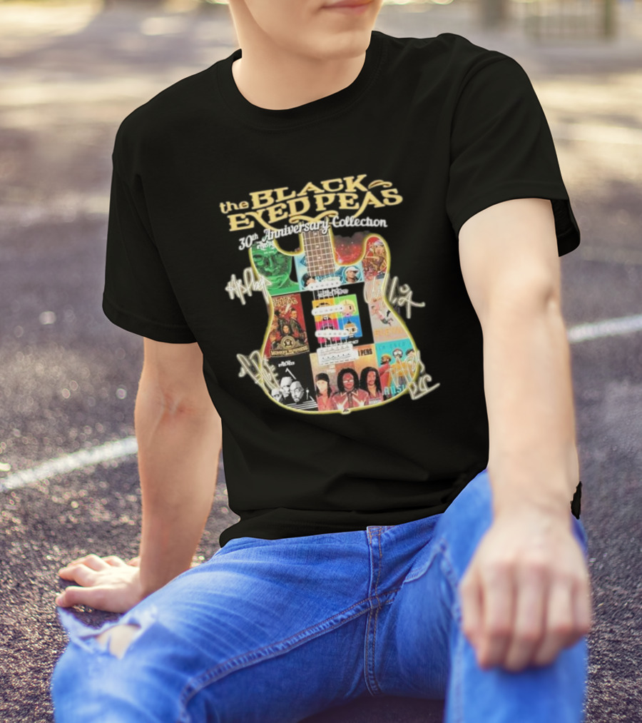 The Black Eyed Peas 30th Anniversary Collection Guitar Album Signatures T-Shirt