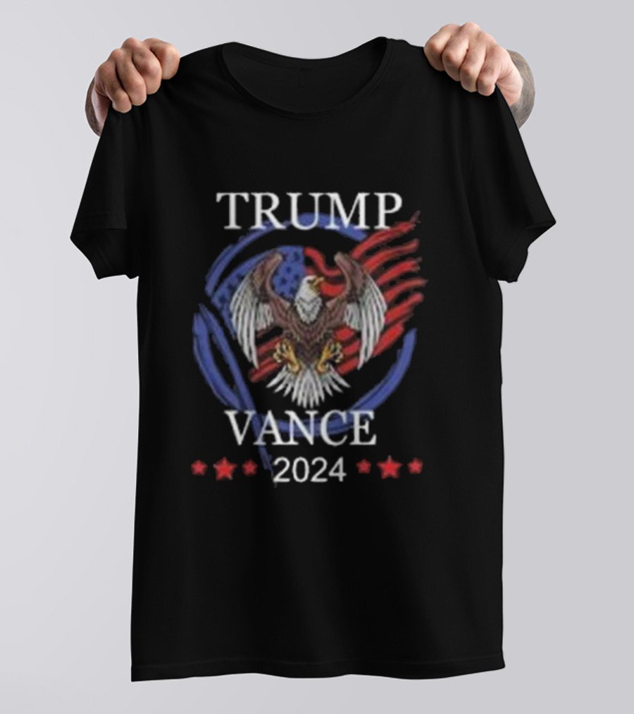 Trump Vance 2024 Bald Eagle American Flag Stars T-Shirt