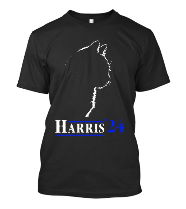 Cat Ladies For Harris 2024 Funny Cat President Kamala-Harris T-Shirt