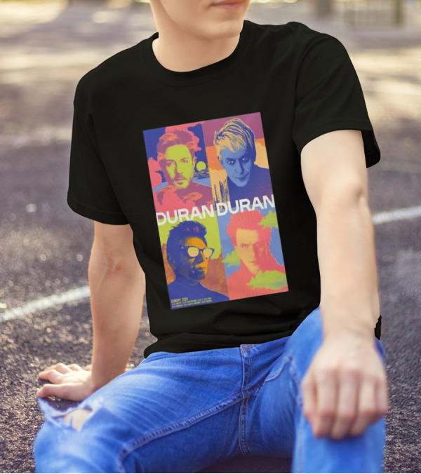 Duran Duran Europe 2024 Tour Poster Vibrant Pop Art Style Band Members T-Shirt