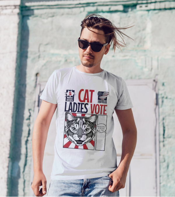 5 November 2024 Cat Ladies Vote Democracy Depends On You Election Political T-Shirt