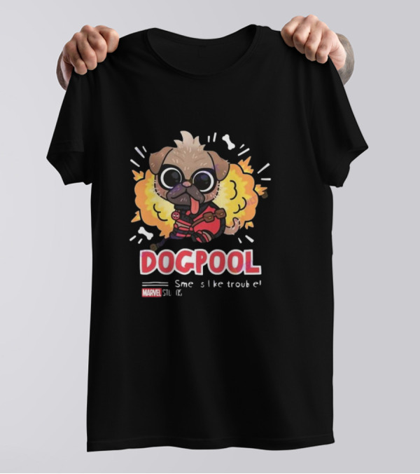 Marvel Dogpool Smells Like Trouble Explosion T-Shirt