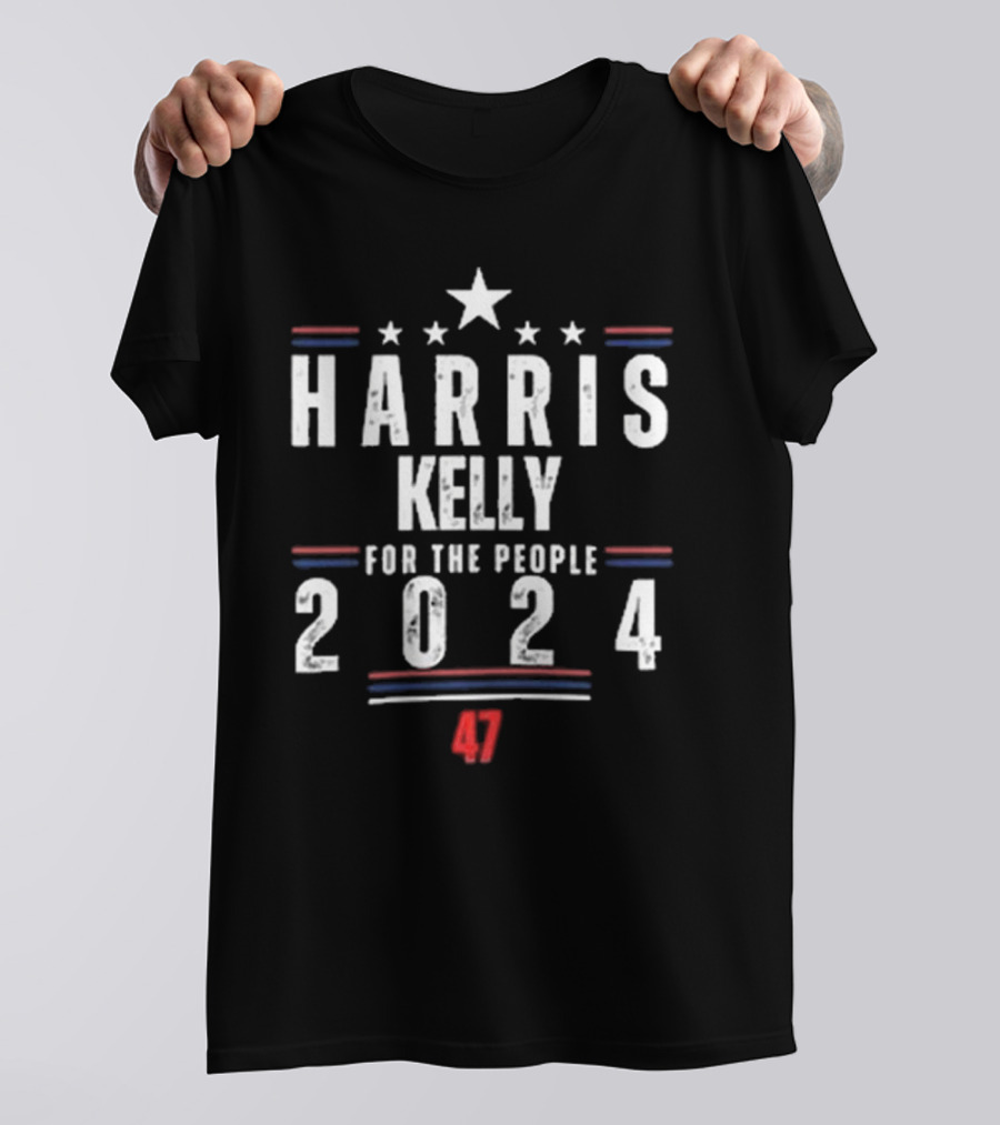 Harris Kelly 2024 For The People Star And Stripes 47 T-Shirt