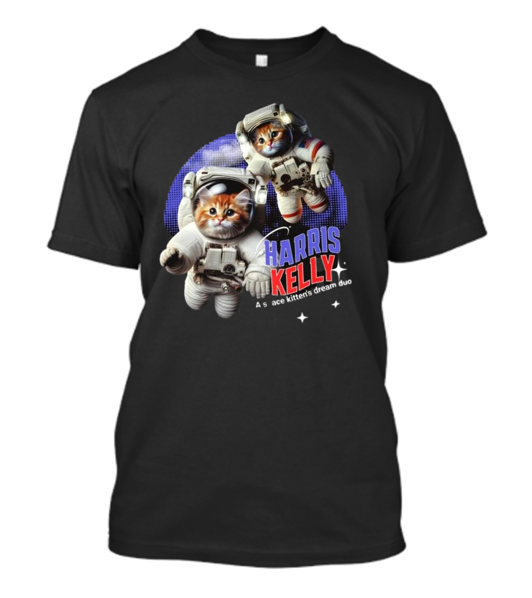 Harris Kelly A Space Kitten's Dream Duo 2024 Retro Astronaut Cats T-Shirt