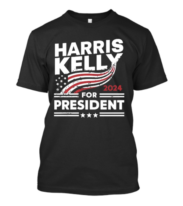 Harris Kelly 2024 American Flag Stars For President T-Shirt