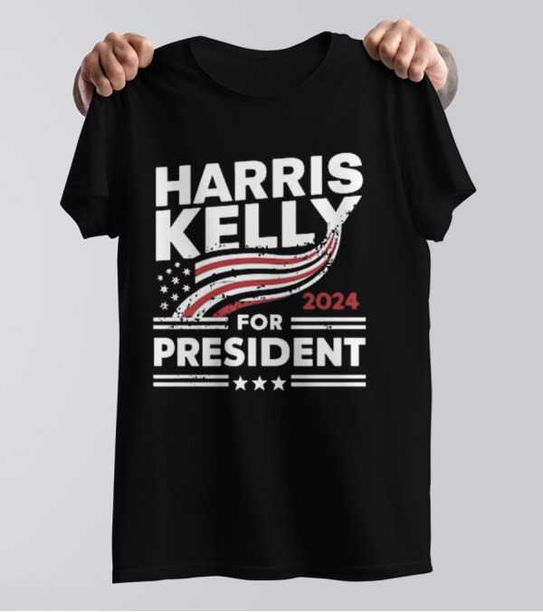 Harris Kelly 2024 American Flag Stars For President T-Shirt