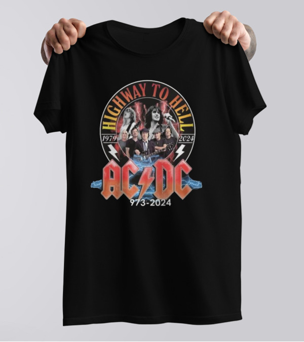 Highway To Hell 1979-2024 World Tour ACDC 1973-2024 T-Shirt