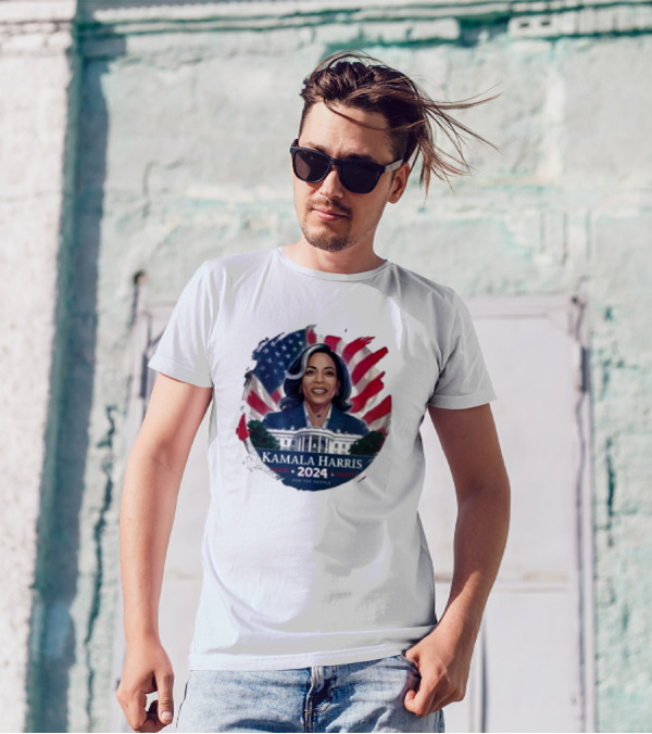 Kamala Harris 2024 For The People US Flag White House T-Shirt