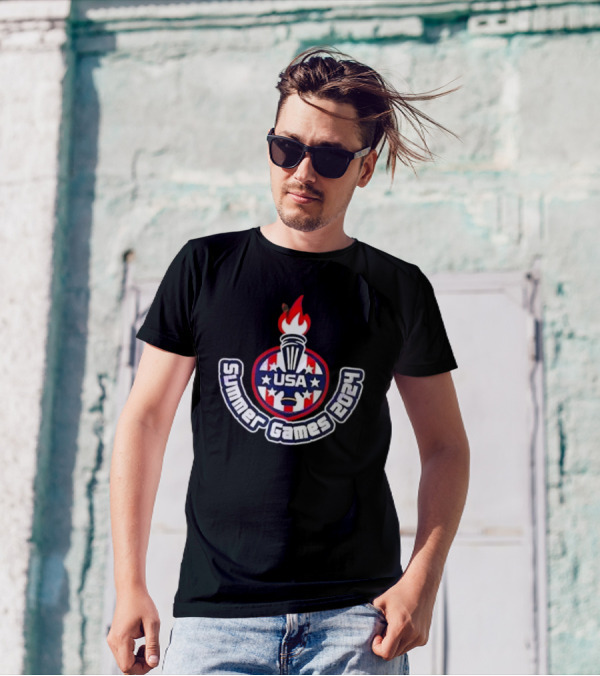 USA Summer Games 2024 Stars And Torch Emblem T-Shirt