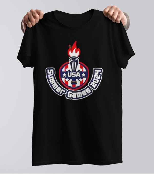 USA Summer Games 2024 Stars And Torch Emblem T-Shirt