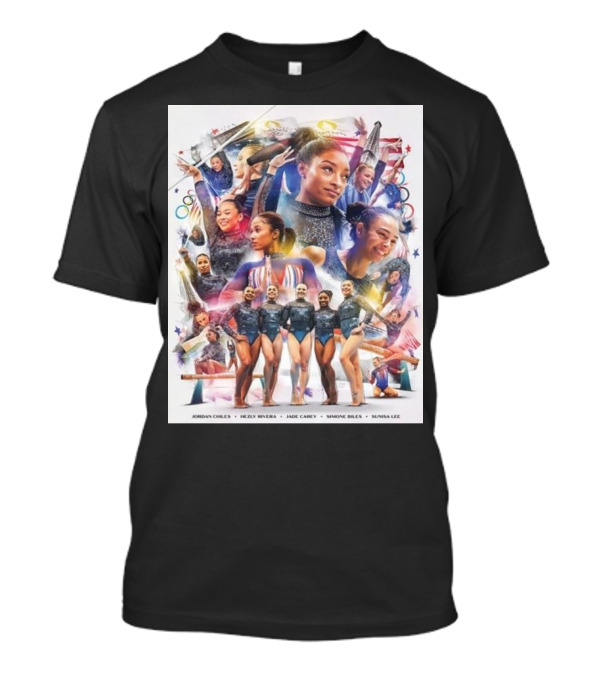 Usa Women’s Gymnastics Gold Team Final Jordan Chiles Sunisa Lee Jade Carey Simone Biles T-Shirt