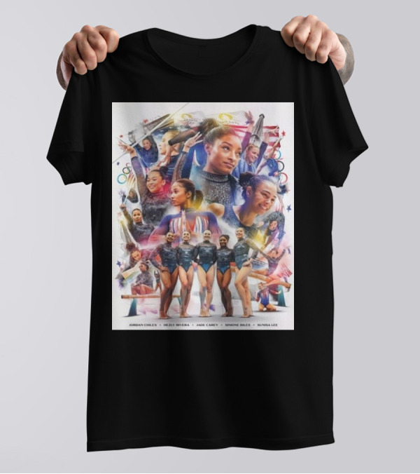Usa Women’s Gymnastics Gold Team Final Jordan Chiles Sunisa Lee Jade Carey Simone Biles T-Shirt