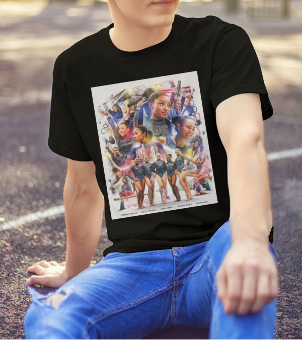 Usa Women’s Gymnastics Gold Team Final Jordan Chiles Sunisa Lee Jade Carey Simone Biles T-Shirt