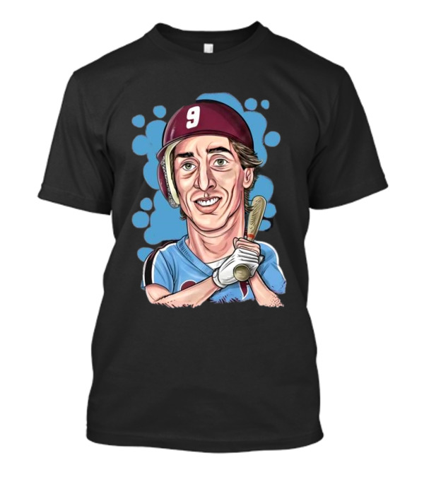 Von Hayes Number 9 Baseball Caricature T-Shirt
