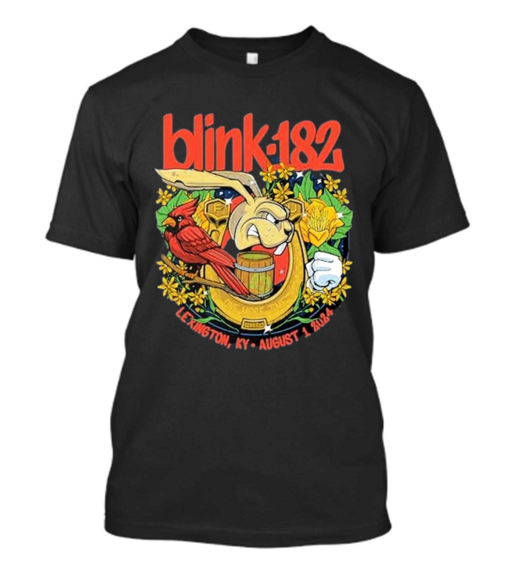 Blink-182 Lexington KY August 1 2024 Cardinal Rabbit Crest T-Shirt