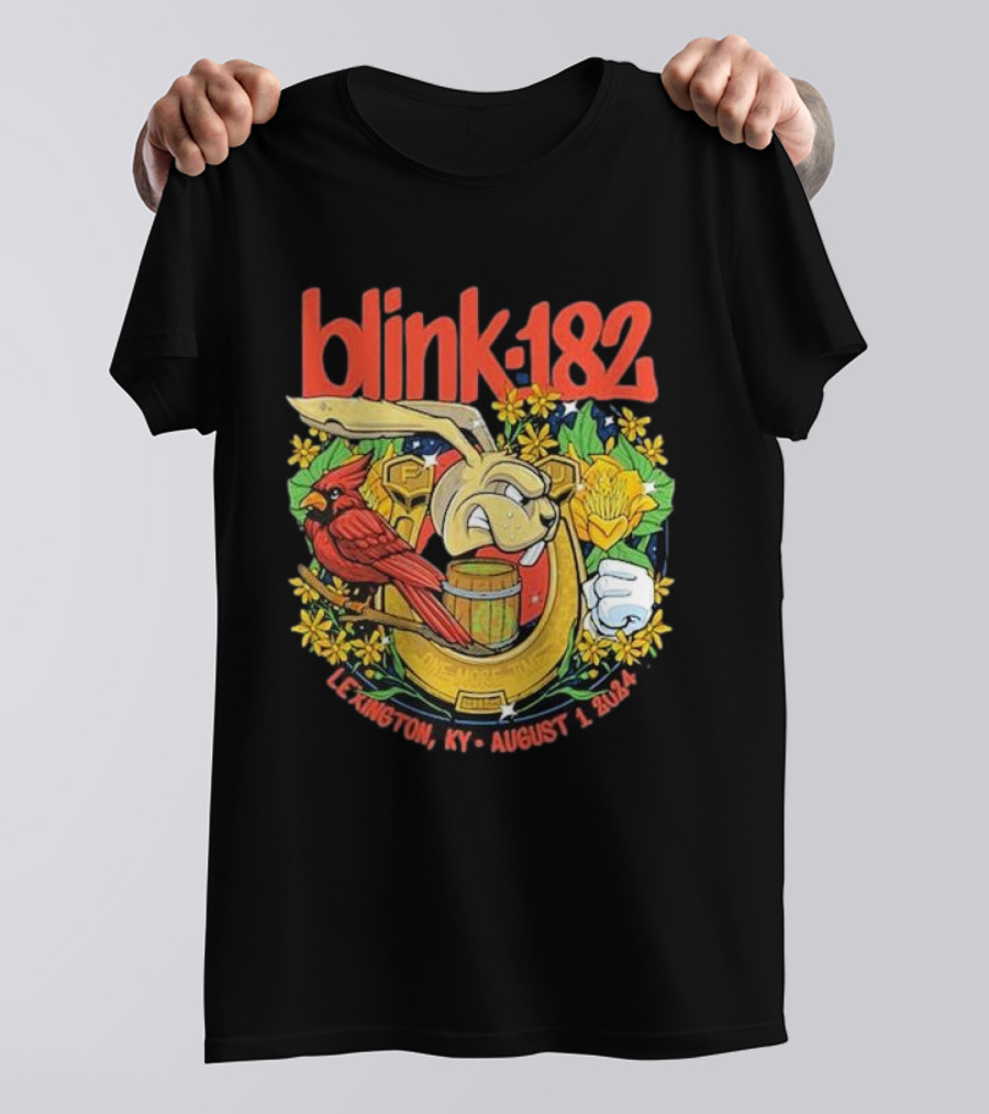 Blink-182 Lexington KY August 1 2024 Cardinal Rabbit Crest T-Shirt