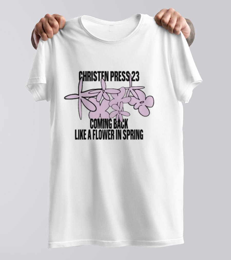 Christen Press 23 Coming Back Like A Flower In Spring Pink Floral T-Shirt