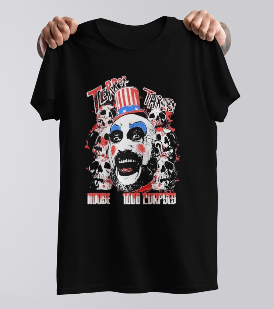 Terror Thrills House Of 1000 Corpses Captain Spaulding Skulls T-Shirt