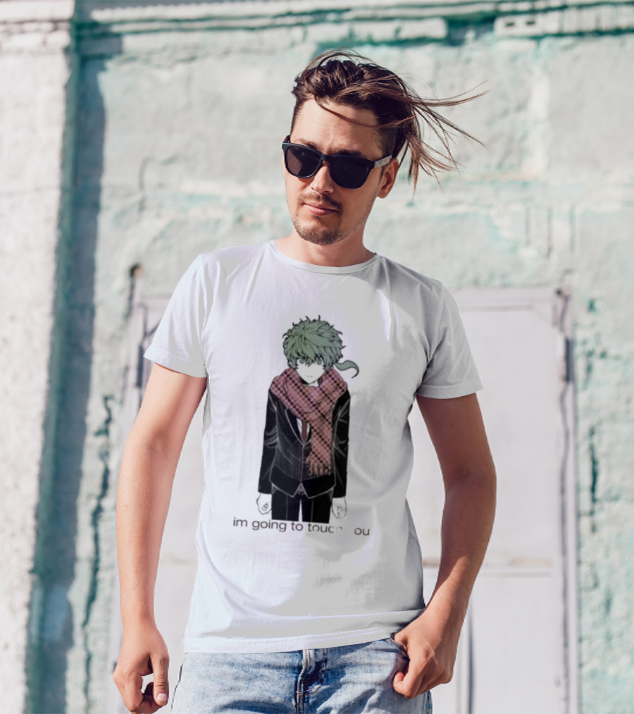 I'm Going To Touch You Midori Red Scarf Green Hair Character T-Shirt