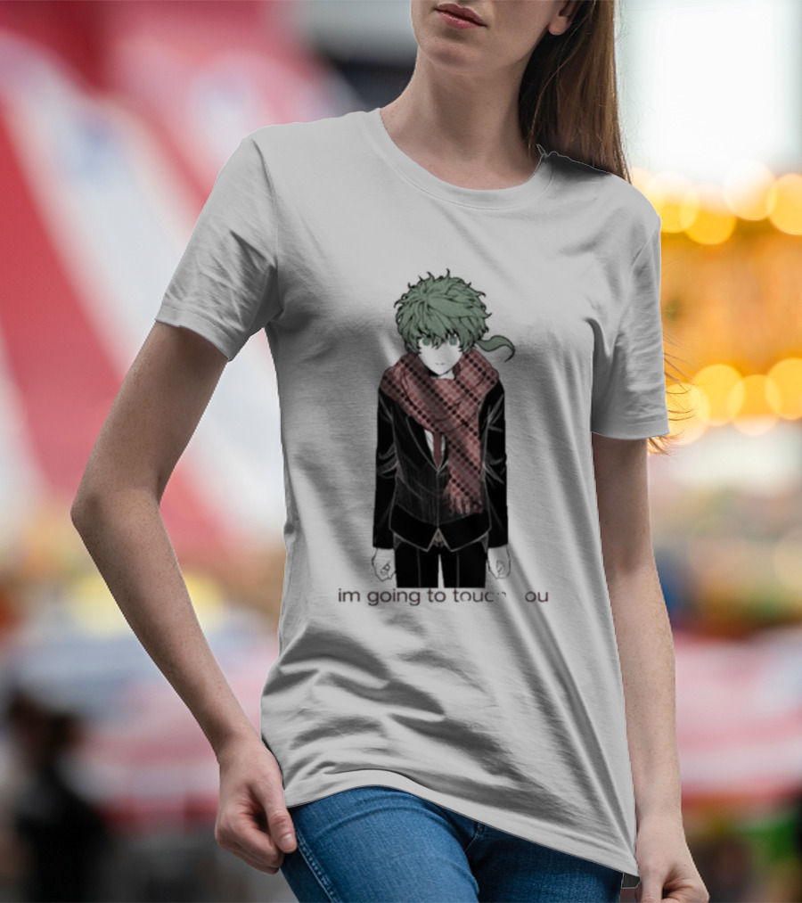 I'm Going To Touch You Midori Red Scarf Green Hair Character T-Shirt