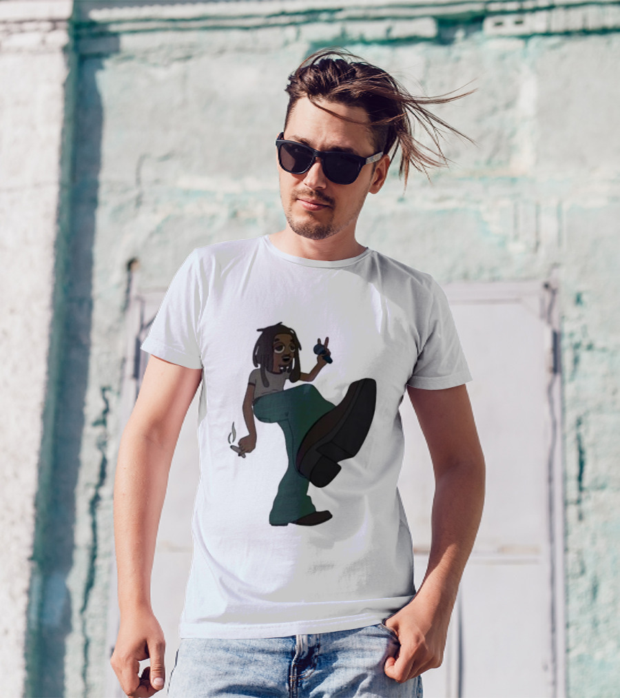 Jordan Ward 2 Ward Animation Graphic With Microphone And Peace T-Shirt
