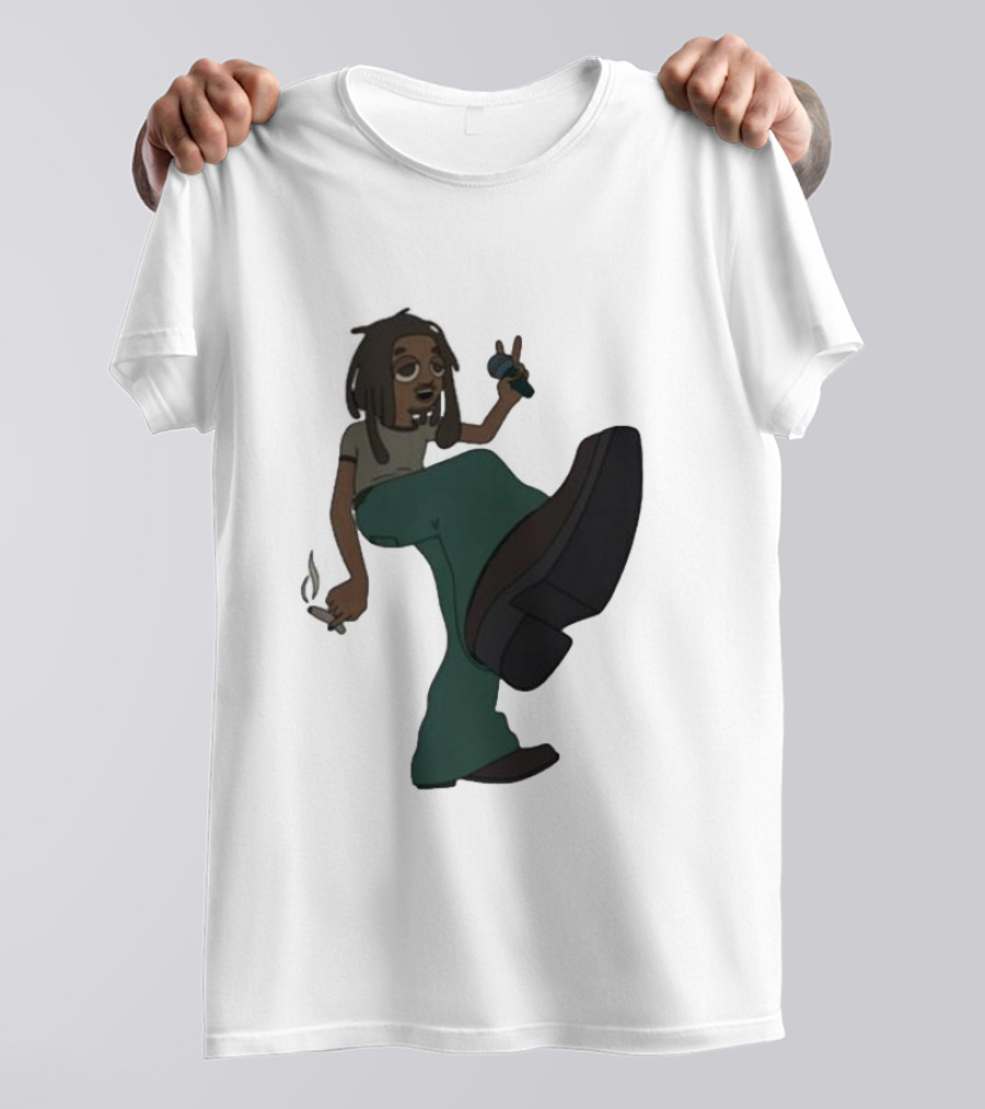 Jordan Ward 2 Ward Animation Graphic With Microphone And Peace T-Shirt